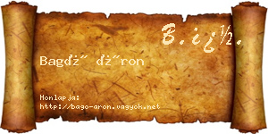 Bagó Áron névjegykártya
